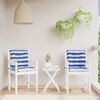 vidaXL Coussins de chaise &agrave; dossier bas lot de 2 rayures bleu et blanc