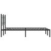 vidaXL Cadre de lit m&eacute;tal sans matelas avec t&ecirc;te de lit noir 120x200cm
