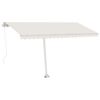 vidaXL Auvent manuel r&eacute;tractable avec LED 450x350 cm Cr&egrave;me
