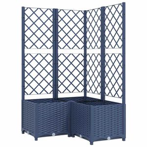 vidaXL Jardini&egrave;re avec treillis bleu gris 80x80x136 cm PP