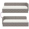 vidaXL Cadre de lit d'angle avec matelas Taupe 80 x 200 cm tissu