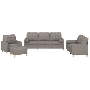 vidaXL Ensemble de canap&eacute;s 4 pcs avec coussins taupe tissu