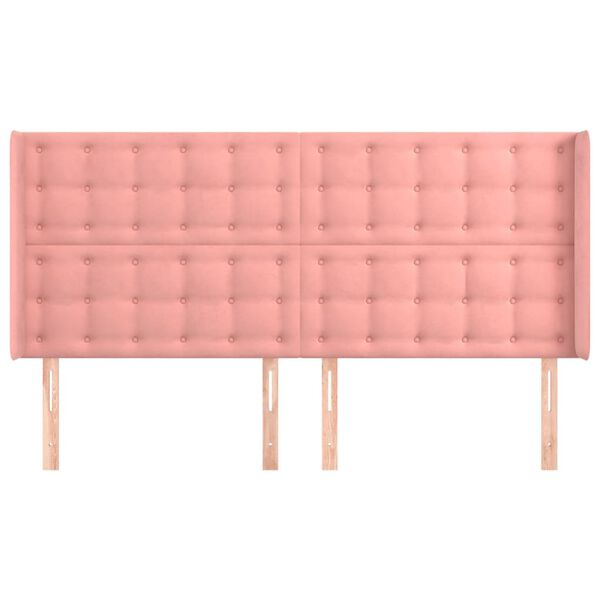 vidaXL T&ecirc;te de lit avec oreilles Rose 183x16x118/128 cm Velours