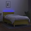 vidaXL Sommier &agrave; lattes de lit avec matelas et LED Vert 90x190cm Tissu