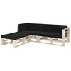 vidaXL Coussins de plancher de palette lot de 7 Noir Coton