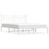 vidaXL Cadre de lit m&eacute;tal sans matelas et t&ecirc;te de lit blanc 160x200 cm