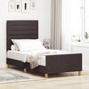 vidaXL Cadre de lit avec t&ecirc;te de lit Marron fonc&eacute; 90 x 200 cm tissu