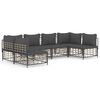 vidaXL Salon de jardin 6 pcs avec coussins anthracite r&eacute;sine tress&eacute;e