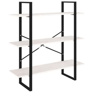 vidaXL Biblioth&egrave;que &agrave; 3 niveaux Blanc 100x30x105 cm Bois de pin massif