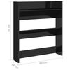 vidaXL Armoire &agrave; chaussures murale noir brillant bois d'ing&eacute;nierie