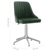 vidaXL Chaise pivotante de salle &agrave; manger Vert fonc&eacute; Velours