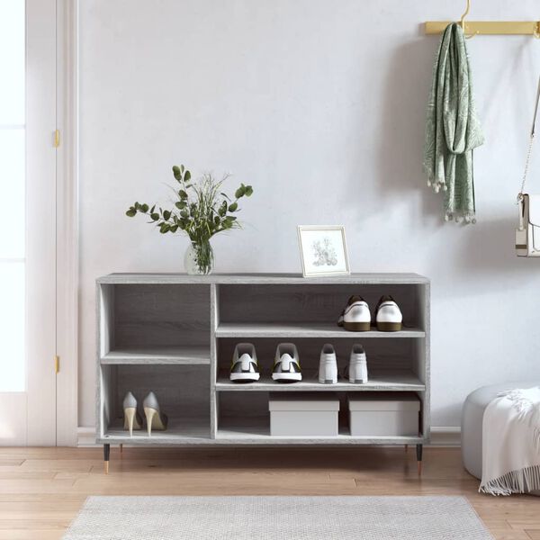 vidaXL Armoire &agrave; chaussures Sonoma gris 102x36x60 cm Bois d'ing&eacute;nierie