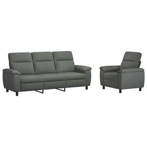 vidaXL Ensemble de Canap&eacute;s 2 pcs Gris fonc&eacute; Tissu