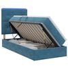 vidaXL Lit de rangement LED avec matelas Bleu fonc&eacute; 90 x 200 cm