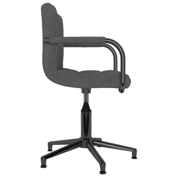 vidaXL Chaises pivotantes &agrave; manger lot de 4 gris fonc&eacute; velours