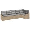 vidaXL Ensemble de canap&eacute; de jardin 6 pc Beige et Gris clair polyrotin