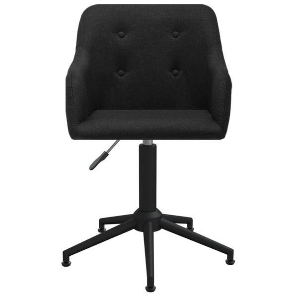 vidaXL Chaises pivotantes &agrave; manger lot de 2 noir tissu