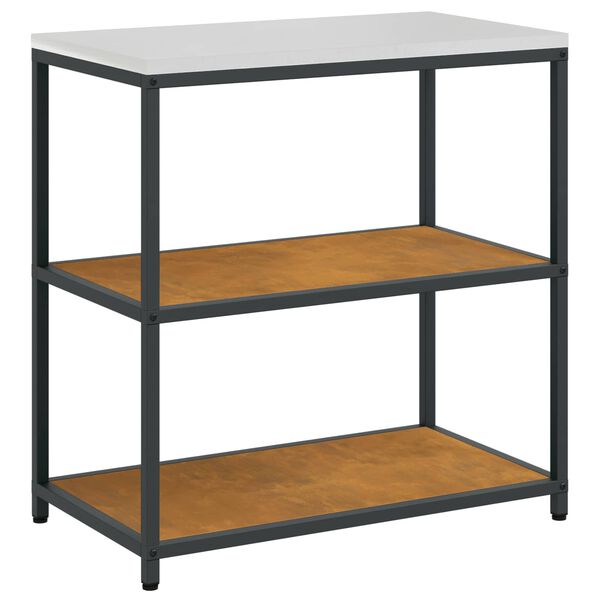 vidaXL Rangement de cuisine avec &eacute;tag&egrave;re Rouill&eacute; 90 x 50 x 92 cm Acier
