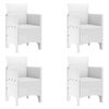 vidaXL Chaise de jardin 4 pc Blanc Polypropyl&egrave;ne