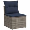 vidaXL Salon de jardin avec coussins 7pcs gris r&eacute;sine tress&eacute;e acacia