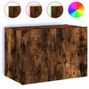 vidaXL Meuble TV mural avec lumi&egrave;res LED ch&ecirc;ne fum&eacute; 60x35x41 cm