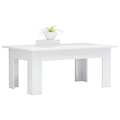 vidaXL Table basse blanc brillant 100x60x42 cm bois d'ingénierie