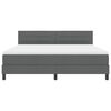 vidaXL Lit &agrave; ressorts avec matelas Gris fonc&eacute; 180 x 200 cm tissu
