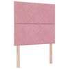 vidaXL T&ecirc;te de lit avec t&ecirc;te de lit Rose 90 cm Velours
