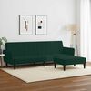 vidaXL Canap&eacute;-lit &agrave; 2 places avec repose-pied vert fonc&eacute; velours
