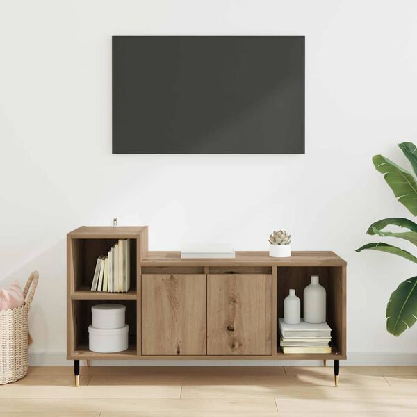 vidaXL Meuble TV Ch&ecirc;ne artisanal 100 x 35 x 55 cm Bois d'ing&eacute;nierie