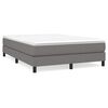 vidaXL Cadre de lit &agrave; lattes gris fonc&eacute; 140x190 cm tissu