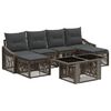 vidaXL Ensemble de canap&eacute; de jardin 7 pc Gris et Gris fonc&eacute; polyrotin