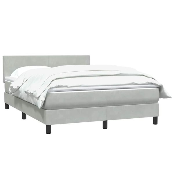 vidaXL Sommier &agrave; lattes de lit et matelas gris clair 160x220cm velours