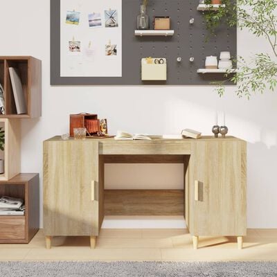 vidaXL Bureau Chêne sonoma 140x50x75 cm Bois d'ingénierie