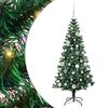 vidaXL Sapin de No&euml;l artificiel pr&eacute;-&eacute;clair&eacute; Vert 150 cm PVC et m&eacute;tal