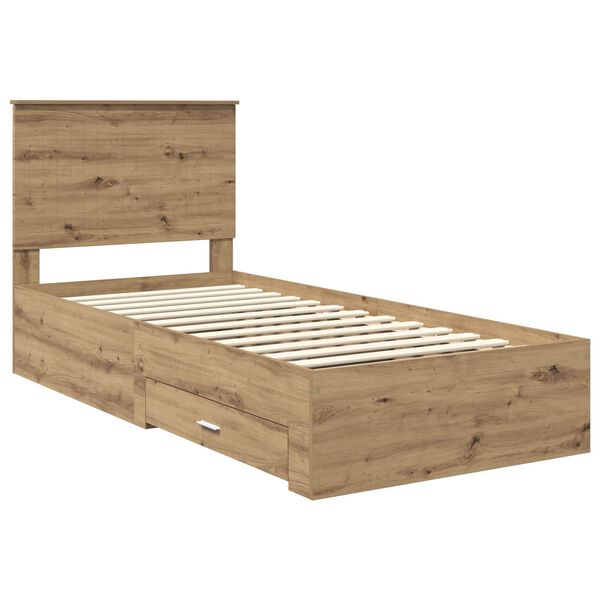 vidaXL Cadre de lit Ch&ecirc;ne artisanal 90 x 190 cm Bois d'ing&eacute;nierie