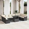 vidaXL Ensemble de canap&eacute; de jardin 11 pcs Noir Poly rotin