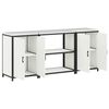 vidaXL Ensemble de rangement cuisine 3 pcs Blanc Acier lamin&eacute; &agrave; froid