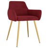 vidaXL Chaises &agrave; manger lot de 4 Rouge bordeaux Velours
