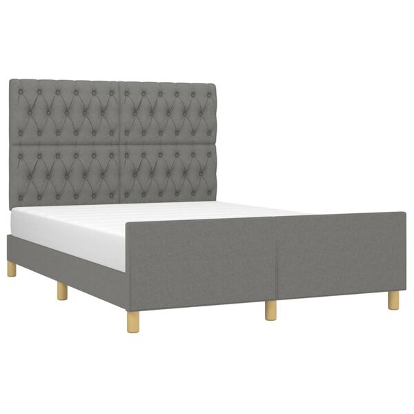 vidaXL Cadre de lit sans matelas gris fonc&eacute; 140x200 cm tissu