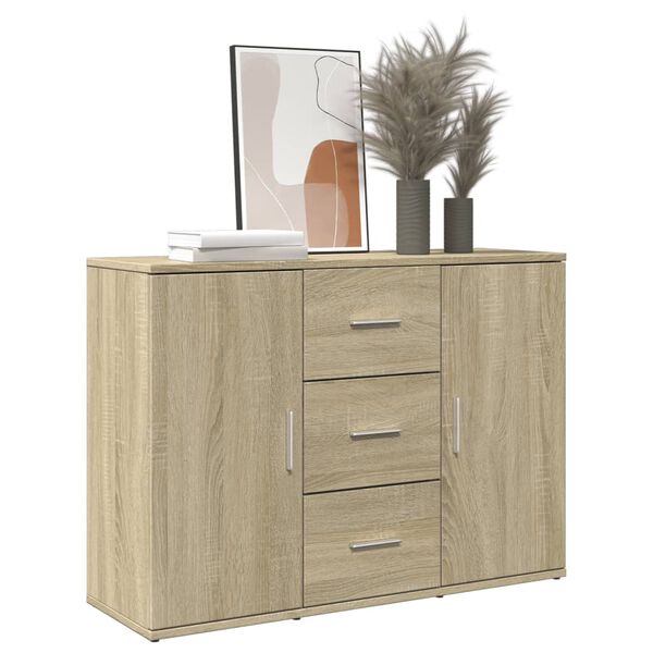 vidaXL Buffet ch&ecirc;ne sonoma 90,5x29,5x65 cm bois d'ing&eacute;nierie