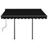 vidaXL Auvent manuel r&eacute;tractable avec poteaux 3x2,5 m Anthracite