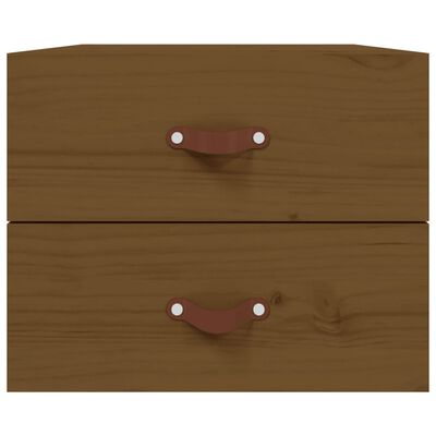 vidaXL Tables de chevet murales 2 pcs Marron miel 50x36x40 cm