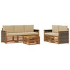 vidaXL Ensemble de canap&eacute;s d'ext&eacute;rieur 6 pc Naturel et Beige