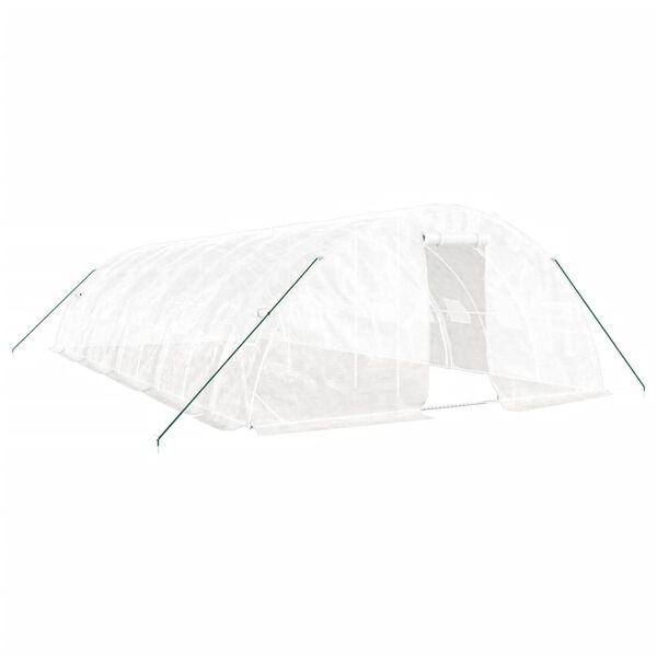 vidaXL Serre avec cadre en acier blanc 50 m&sup2; 10x5x2,3 m
