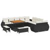 vidaXL Ensemble de canap&eacute; de jardin avec coussin 13 pcs Noir et cr&egrave;me