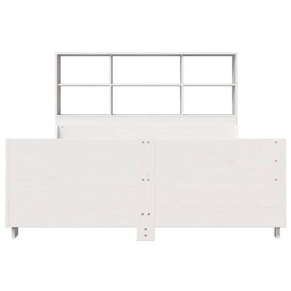 vidaXL Lit biblioth&egrave;que sans matelas blanc 120x200 cm bois massif