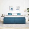 vidaXL Cadre de lit avec matelas Bleu fonc&eacute; 200 x 200 cm tissu