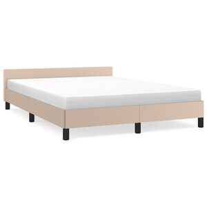 vidaXL Cadre de lit avec t&ecirc;te de lit sans matelas cappuccino 140x190cm