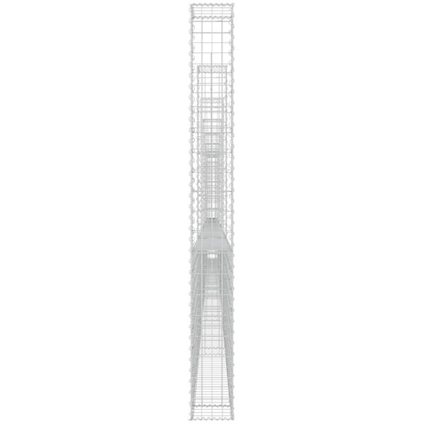 vidaXL Panier de gabion en forme de U avec 8 poteaux Fer 860x20x200 cm